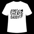 One lucky daddy shirt print template, typography design, t-shirt design