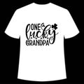 One lucky grandpa shirt print template, typography design