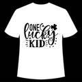 One lucky kid shirt print template, typography design