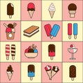 Kind of ice cream collection vector