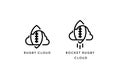 rugby cloud icon and rugby rocket cloud logo design template Royalty Free Stock Photo