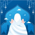 islamic praying dua illustration background