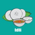 Indian dish idli sambhar vector