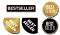 Bestseller sticker badge gold & black Royalty Free Stock Photo