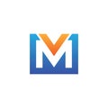 Letter VM or MV Logo, VM or MV Monogram, Initial VM or MV Logo, VM or MV Logo, Letter VM or MV Icon