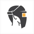 Safety welder man icon. Safety welding mask icon Royalty Free Stock Photo