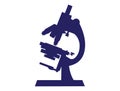 Detailed monocular microscope with three objectives icon vector. Analysis laboratory logo symbol.