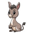 Cute baby donkey cartoon a sitting Royalty Free Stock Photo