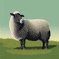 Black and white sheep stepping on green grass