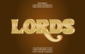 Lords Editable 3d text effect text effect style template