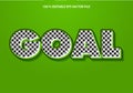 Editable text effect - Goal of The Week 3d template style premium vecto