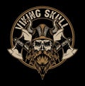 Viking Skull emblem vector illustration