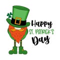 Happy St. Patrick\'s Day -funny greeting with cute leprechaun