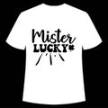 Mister lucky shirt print template, typography design for Patrick\'s day