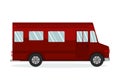 Minibus, Road Trip Van Illustration, Truck, Minivan, Camper Red Van