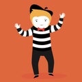 Cute cartoon man in a striped sweater and bow tie. Royalty Free Stock Photo