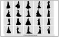 vector bride silhouette,Set of silhouettes of brides,silhouette of a bride with a bouquet