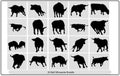 silhouettes of bulls in different positions,Bull logo designs set.,Bull set,Stand bull,bull silhouette icon,