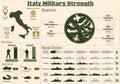 Italy Military Strength Infographic, Military Power Of Italy Army charts Presentation.