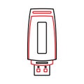 flash drive pc plate line vector illustration, simple and elegant Royalty Free Stock Photo