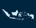 Light blue design concept of Country Indonesia Map isolated on dark green background - vector Royalty Free Stock Photo