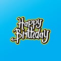 Graffiti Happy Birthday on Blue Background Vector Illustration