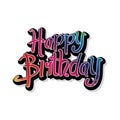 Colorful Graffiti Happy Birthday Text Vector Illustration