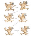 Skater Cat Animation Sprite set Vector Cartoon Character