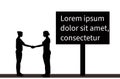 Two women silhouettes shaking hands