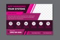 application managing your systems flyer design template with rectangle photo space