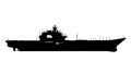 Aircraft carrier Warship Vessel Silhouette, Military Seagoing Airbase