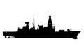 Military Destroyer Warship Vessel Silhouette, Army Battleship