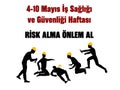 4-10 Mayis Is GÃ¼venligi Haftas? template design. Text translate: May 4-10 Occupational Safety Week Royalty Free Stock Photo
