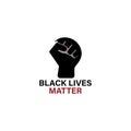 Black Lives Matter with strong fist.