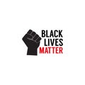 Stop racism. Black lives matter. African American arm gesture.