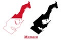 Monaco National Flag Map Design