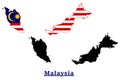 Malaysia National Flag Map Design Royalty Free Stock Photo