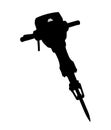 Jackhammer Silhouette, Pneumatic Drill, Demolition Hammer Electro Mechanical Tool