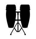 Conga Drum Silhouette, tumbadora Drum musical instrument Royalty Free Stock Photo