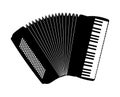 Accordion Silhouette, squeezebox musical instrument