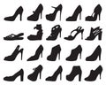 Black silhouettes of shoes Royalty Free Stock Photo