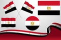 Set Of Egypt Flags In Different Designs Royalty Free Stock Photo