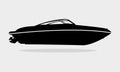 Speed Boat, Powerboat Silhouette