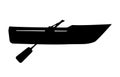 Trout Rowing Boat Silhouette, Wooden small boat