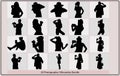 Photographers silhouettes ,photographers silhouettes collection,Set silhouettes man photographing Royalty Free Stock Photo