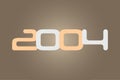 Year 2004 numeric typography text vector design on gradient color background