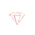 Simple line diamond symbol vector illustration