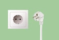 Wall socket and electric plug Royalty Free Stock Photo