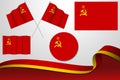 Set Of Soviet Union Flags In Different Designs Royalty Free Stock Photo