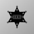 Western sheriff Marshal badge Star silhouette